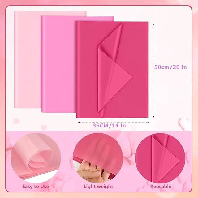 Alt view image 2 of 6 - 60 Sheets Tissue Paper for Gift Bags, Mixed Pink Wrapping Tissue Paper Bulk for Decoration DIY Art Crafts Birthday Wedding Packaging, 14 X 20 Inches