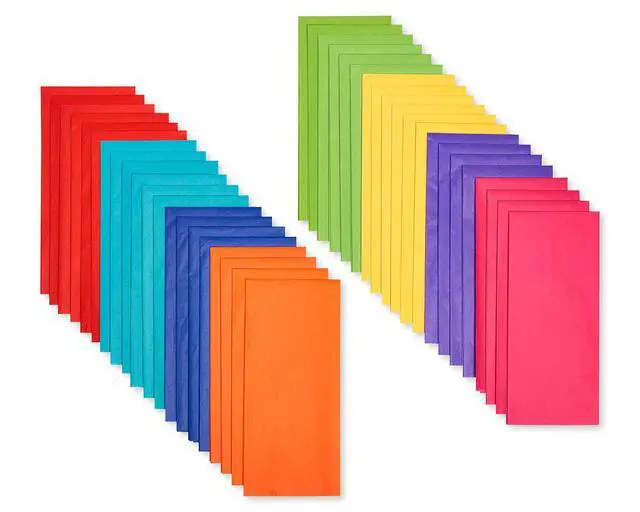 Alt view image 2 of 6 - Rainbow Tissue Paper, 40 Sheets (8 colors, 20 in. x 20 in.) for Birthdays, All Occasions, Gift Bags and Boxes, Gift Wrap, Crafts, Paper Flowers, Pom Poms, and More