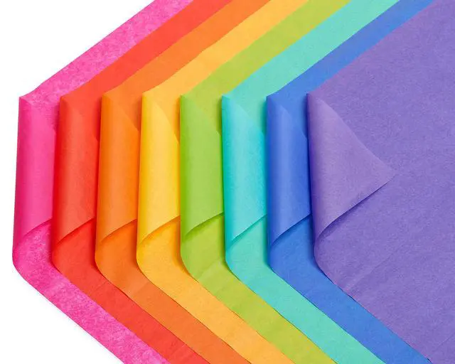 Alt view image 5 of 6 - Rainbow Tissue Paper, 40 Sheets (8 colors, 20 in. x 20 in.) for Birthdays, All Occasions, Gift Bags and Boxes, Gift Wrap, Crafts, Paper Flowers, Pom Poms, and More