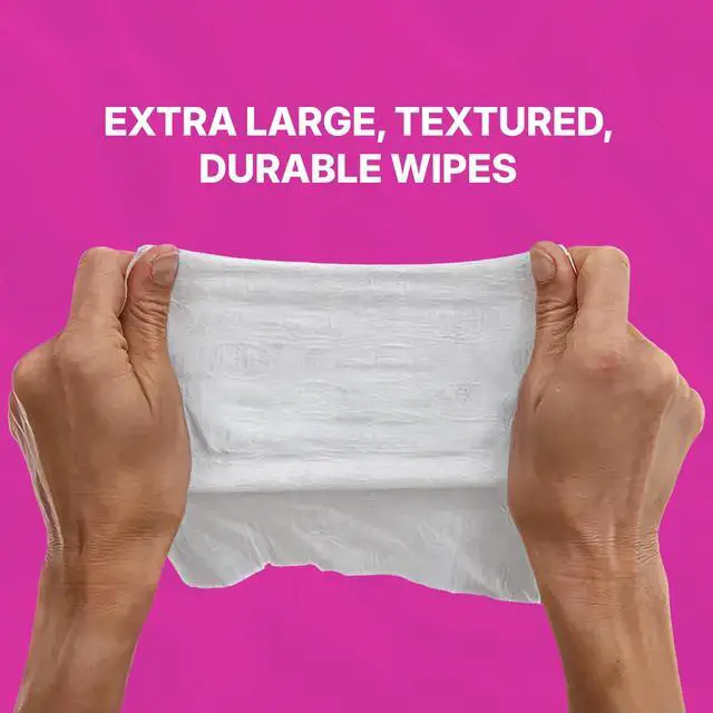 Alt view image 6 of 7 - Sensitive Personal Care Ultra, Incontinence Wipes, Odor Removal, Heavy Duty XL Textured Wipes, Fragrance Free, 78 Count (3 Packs)