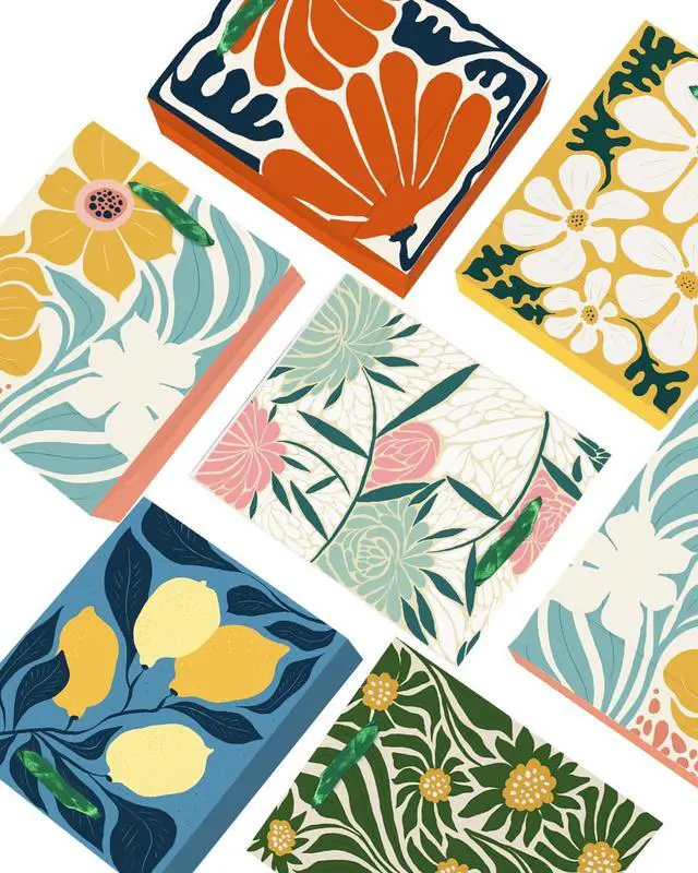 Alt view image 4 of 7 - 7.9"x4.3"x9.6" 6PCS Clash Flowers Paper Gift Bags with Tissue Paper Handles Medium Size Bags Tissue Paper
