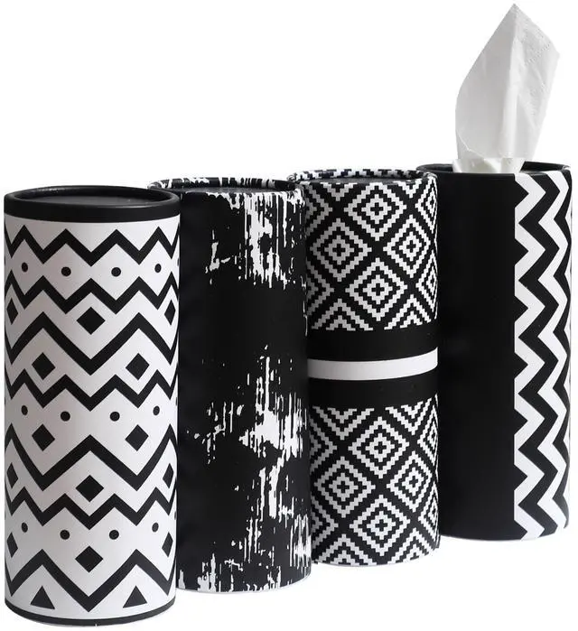 Main image of Small Car Tissues Holder with Facial Tissues - 4PK - Tisses for Car Travel Tissue Tubes Box Container Cylinder for Vehicle Cup Holder