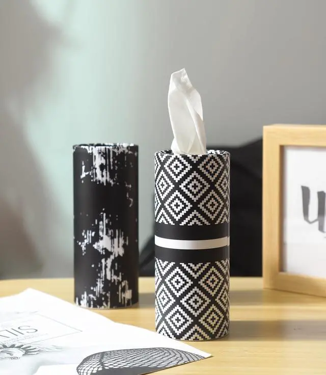 Alt view image 3 of 7 - Small Car Tissues Holder with Facial Tissues - 4PK - Tisses for Car Travel Tissue Tubes Box Container Cylinder for Vehicle Cup Holder