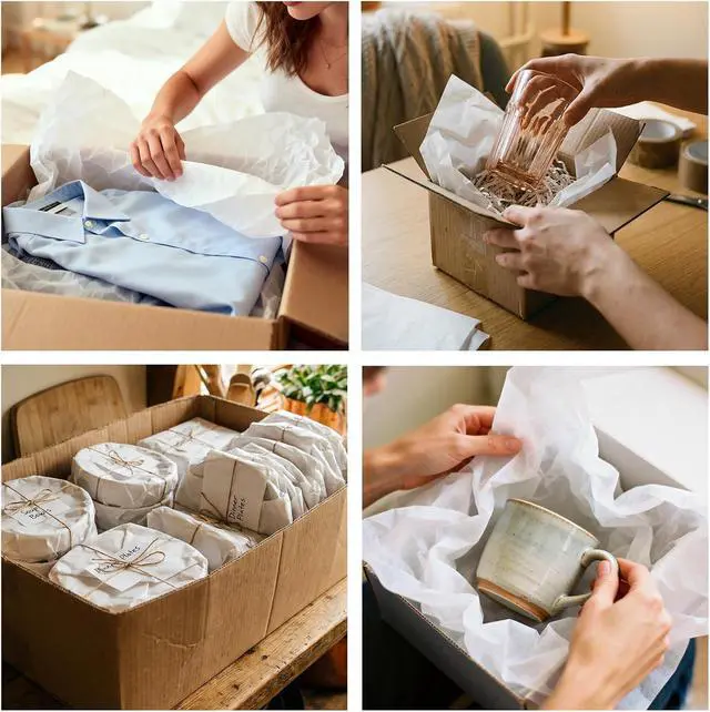 Alt view image 6 of 7 - 140 Sheets White Tissue Paper for Gift Bags 20x14 inch | Acid Free Wrapping Paper Bulk for Gift Package, Storage, Christmas Wedding Birthday Mother's Day Party Decor Art Craft
