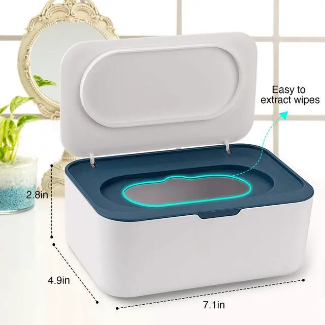 Alt view image 3 of 7 - Baby Wipes Dispenser, Wipe Holder for Baby & Adult,Wet Tissue Fresh, Non-Slip Wipes Case,Easy Open & Close Flushable Wipe Container with Sealing Design Lid