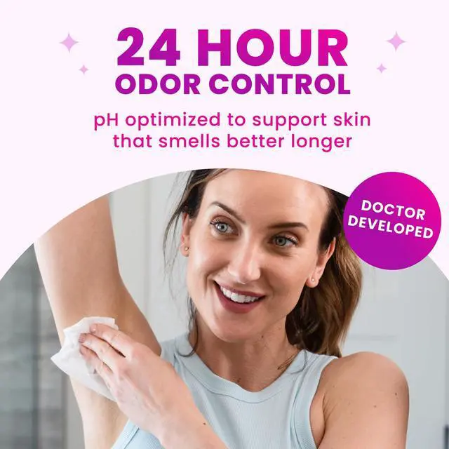 Alt view image 2 of 7 - Acidified Deodorant Wipes - 24 Hour Odor Control - Aluminum Free, Baking Soda Free, Skin Loving - Flushable - 15 Count (Cool Cucumber)