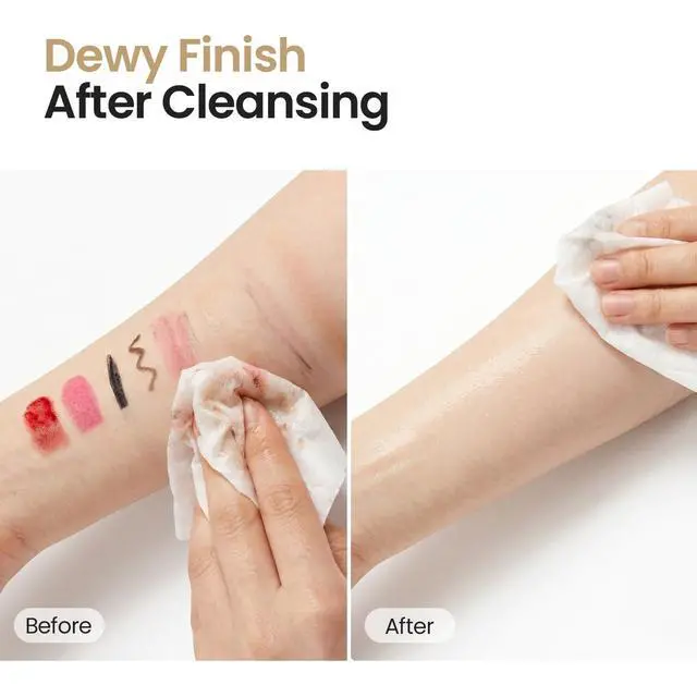 Alt view image 3 of 7 - Rice Cleansing Wipes - Daily Hypoallergenic Rice Nourishing Makeup Remover Tissue Wipe - Facial Skin Clear & Refreshed - Korean Beauty Face Wipes for Women - Travel Makeup Wipes (80 Sheets)