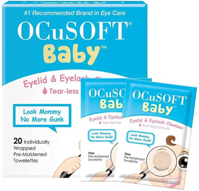 Main image of Baby Eyelid and Eyelash Cleanser, Pre-Moistened Towelette, White/Blue 20 Count