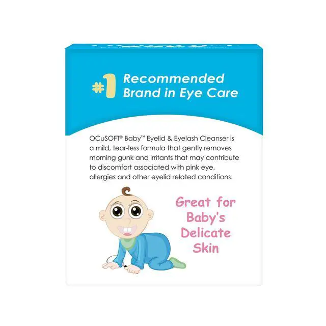 Alt view image 2 of 6 - Baby Eyelid and Eyelash Cleanser, Pre-Moistened Towelette, White/Blue 20 Count