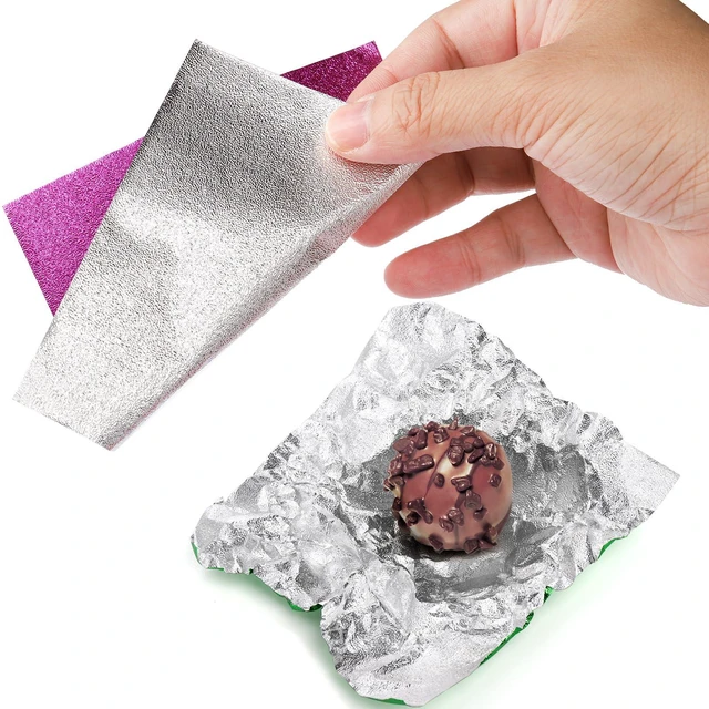 Alt view image 2 of 7 - 900 PCS Chocolate Candy Wrappers, 4x4 inches Foil Candy Wrappers for Caramels, 9 Colors Textured Square DIY Candies Packaging for Christmas, Easter, Thanksgiving, Party