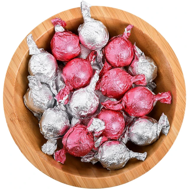 Alt view image 6 of 7 - 900 PCS Chocolate Candy Wrappers, 4x4 inches Foil Candy Wrappers for Caramels, 9 Colors Textured Square DIY Candies Packaging for Christmas, Easter, Thanksgiving, Party