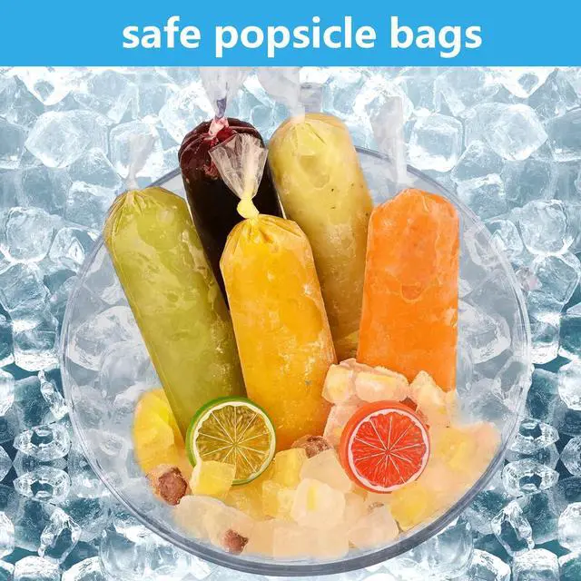 Alt view image 4 of 7 - 120Pcs Ice Pop Bags with Silicone Funnel, 3x10 Inch Disposable Ice Cream Mold Bags for Bolis, Yogurt and Homemade Popsicles