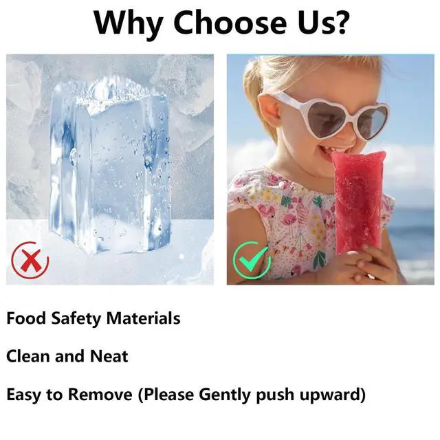 Alt view image 3 of 7 - 120Pcs Ice Pop Bags with Silicone Funnel, 3x10 Inch Disposable Ice Cream Mold Bags for Bolis, Yogurt and Homemade Popsicles