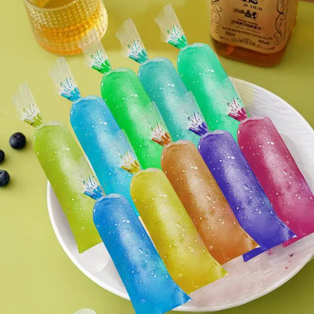 Alt view image 7 of 7 - 120Pcs Ice Pop Bags with Silicone Funnel, 3x10 Inch Disposable Ice Cream Mold Bags for Bolis, Yogurt and Homemade Popsicles
