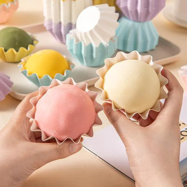 Alt view image 4 of 7 - 100 PCS Baking Cups Cupcake Liner Flared Brioche Muffin Wrappers (Brown) | Standard Greaseproof Coated Paper Cup for Wedding Birthday Holiday Party or Baby Shower