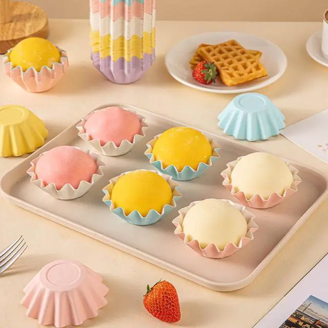 Alt view image 7 of 7 - 100 PCS Baking Cups Cupcake Liner Flared Brioche Muffin Wrappers (Brown) | Standard Greaseproof Coated Paper Cup for Wedding Birthday Holiday Party or Baby Shower