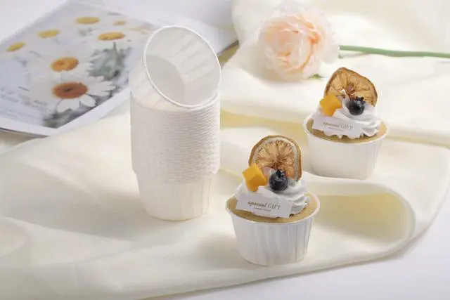 Alt view image 6 of 7 - White Cupcake Liners, 100pcs Muffin Baking Cups,Ramekin Holders, Heavy Duty Oil-proof Wrappers for Wedding,Birthday,Party,Baby Showers,Gift for Valentine's Day