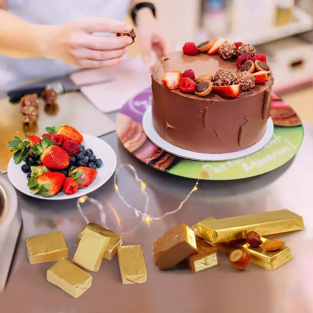 Alt view image 7 of 7 - Chocolate Bar Wrappers 120pcs - 6x7.5 Inch Gold Foil Paper with Thick Backing | Premium Candy Wrappers for Homemade Chocolate Bars, Candies, Holiday Gifts | Reusable Food-Grade Packaging