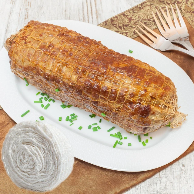 Alt view image 2 of 7 - 16.4ft Meat Netting Roll, Size 16 Ham Sock Elastic Netting | Meat Butcher Twine Net for Meat Cooking Smoking, or Drying