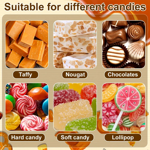 Alt view image 5 of 6 - Wax Candy Wrappers 1000 Pieces Candy Wrappers for Caramels Pre-Cut Twisting Wax Paper Square Sheets 4.8x4.8inch for Caramel, Chocolate,Taffy,Lollipop