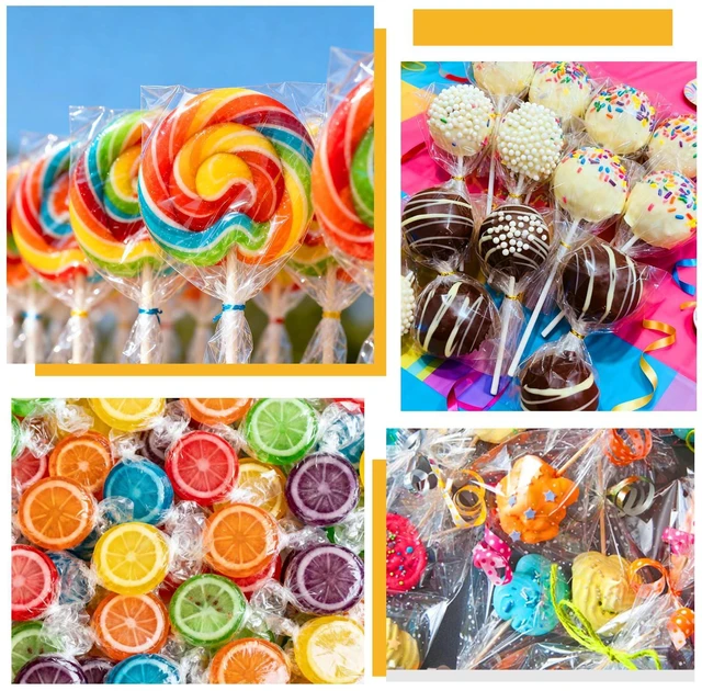Alt view image 3 of 7 - Candy Wrappers for Homemade Candy, 500 Sheets Caramel Wrappers 5"x5" | Natural Clear Cellophane Candy Wrapping Paper for Lollipop Chocolate Candy Making Accessories Supplies