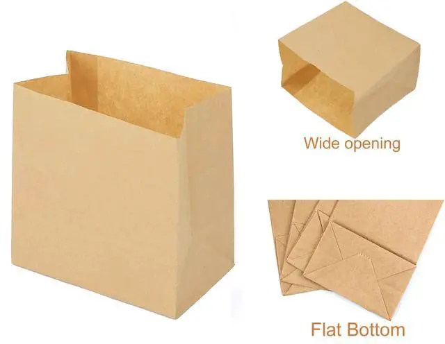 Alt view image 2 of 7 - Small Brown Paper Bags for Snacks,50 Pack,Greaseproof Kraft Paper Bags,Recyclable,and Biodegradable,Mini Paper Wrappers For Popcorn,Cookies,Fries,Crafts,Gift Wrapping in Bulk (50Pack Brown)