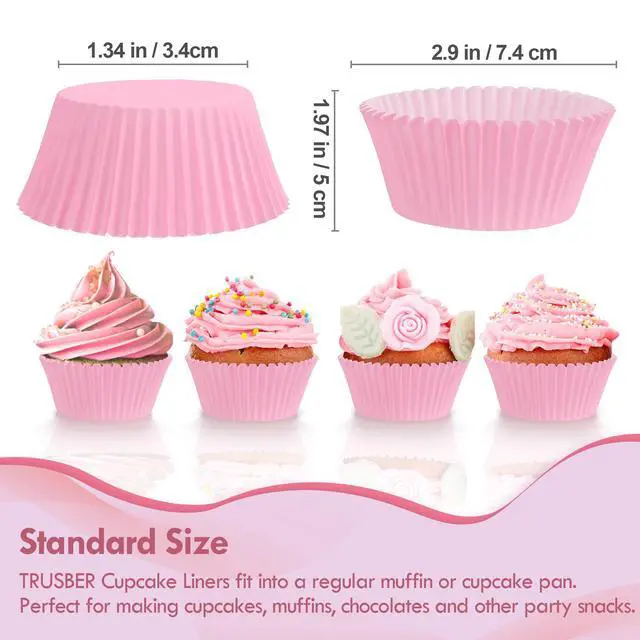 Alt view image 2 of 7 - Pink Baking Cups, 100 pieces Standard Nonstick Cupcake Wrappers Baking Cup Holder Molds for Wedding, Birthday, Baby Shower, Holiday Party, Valentines Day Cupcake Liners