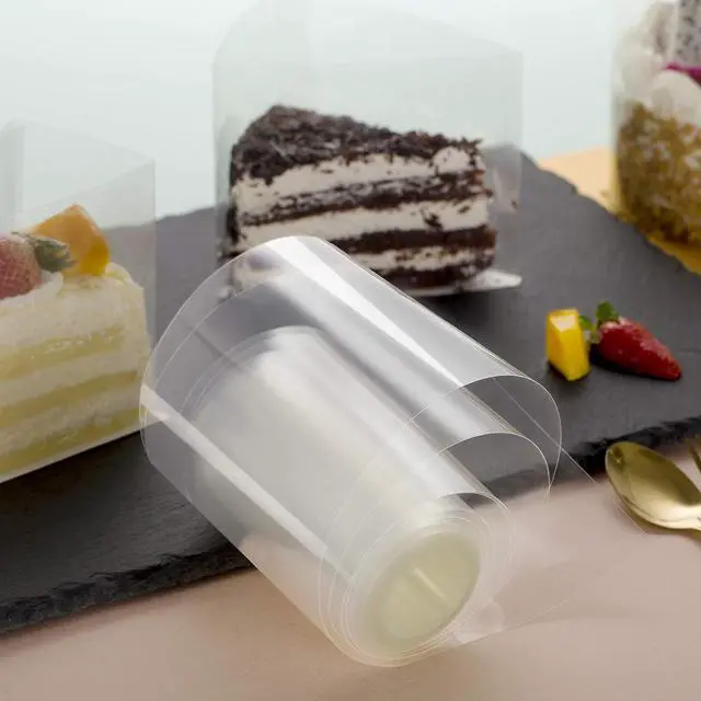 Alt view image 5 of 6 - Cake Collars 4 x 600inch (5.9 mil thick) Transparent Acetate Sheets Rolls for Baking Surrounding Edge Decorating
