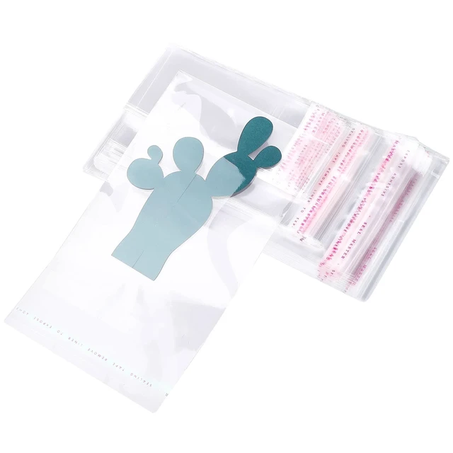 Alt view image 4 of 6 - 240 Pcs Cellophane Bags Sealing, 4 Size Clear for Candy | Resealable Cello Cookies Treats, Plastic Packaging Adhesive Wrapper, Clear Goodie Party Favors Bakery Supplies