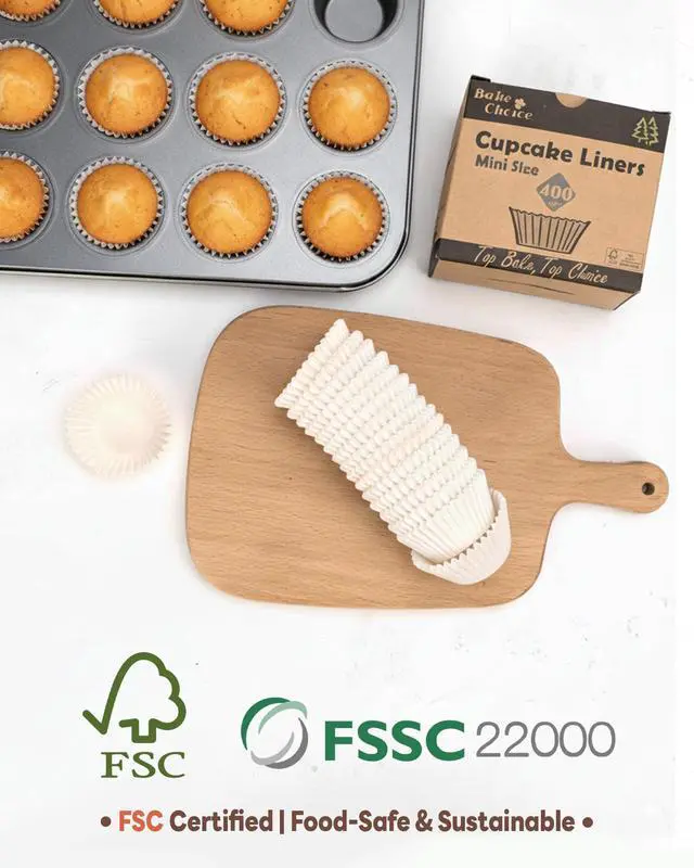Alt view image 5 of 7 - 400pcs White Cupcake Liners for Baking, Mini Muffin Liners | Greaseproof Muffin Liners,Non-Stick, Food Grade Cupcake Wrapper for for Party, Wedding, Birthday, Christmas, Valentines