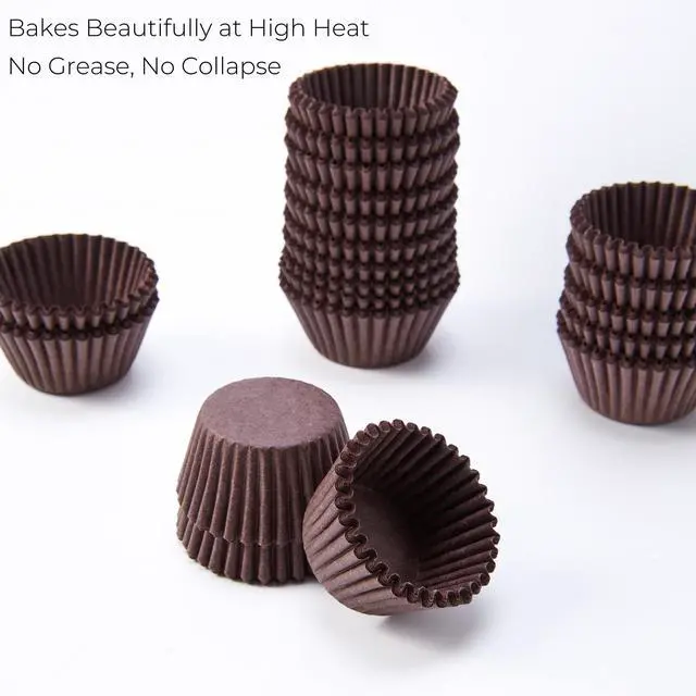 Alt view image 7 of 7 - Forminha de Brigadeiro No. 4, 1 in Brown Paper Cups, 1000 Pack | Forminhas Para Brigadeiro, Small Paper Wrappers, For Chocolate Truffles, Candy, Baking And Party Desserts