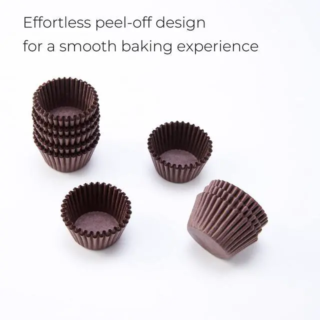 Alt view image 6 of 7 - Forminha de Brigadeiro No. 4, 1 in Brown Paper Cups, 1000 Pack | Forminhas Para Brigadeiro, Small Paper Wrappers, For Chocolate Truffles, Candy, Baking And Party Desserts