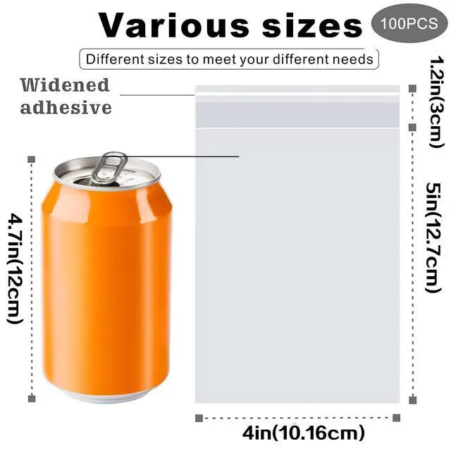Alt view image 2 of 7 - Self Sealing Cellophane Bags 100 Pcs 4 X 5 Inch,Cookie Bags With Seal for Gift Wrapping,Packaging Candies,Dessert,Bakery, Cookies, Chocolate,Party Favo,Wedding and Holiday Packaging