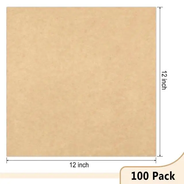 Alt view image 2 of 5 - 12 x 12" Grease Resistant Deli Paper Precut Sheets, 100 Pcs | Kraft Unbleached Food Basket Liners, Sandwich Wrapping Paper, for Deli Food, BBQ, Picnic, Party