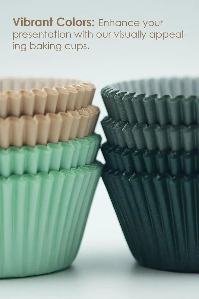 Alt view image 6 of 7 - 200 Pcs Cupcake Liners for Baking, Standard Size, Calyx Series | Food Grade Muffin Liners, Greaseproof Parchment Paper, Cupcake Wrappers for Party, Christmas