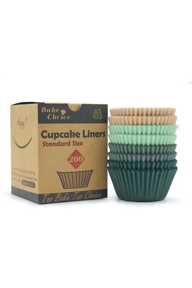 Alt view image 5 of 7 - 200 Pcs Cupcake Liners for Baking, Standard Size, Calyx Series | Food Grade Muffin Liners, Greaseproof Parchment Paper, Cupcake Wrappers for Party, Christmas