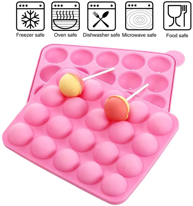Alt view image 5 of 7 - Cake Pop Mold Set of 262 | Including 20 Cavities Silicone Cake Pop Molds, Cake Pop Sticks, Cake Pop Wrappers, Sliver Twist Ties, Decorating Pen