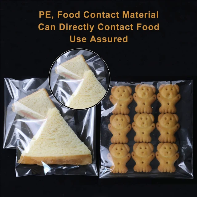 Alt view image 6 of 7 - 400 Pcs 4"x4.73" Clear Resealable Cellophane Bags Good for Bakery, Candle, Soap, Cookie Poly Bags