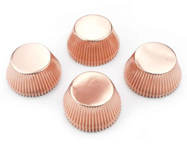 Alt view image 5 of 5 - Standard Rose Gold Foil Cupcake Liners Paper Baking Cups 200-Count | Muffin Liners With Style, Metallic Foil Baking Cups Sturdy Enough, Vibrant Colors and Won't Fade When Baked