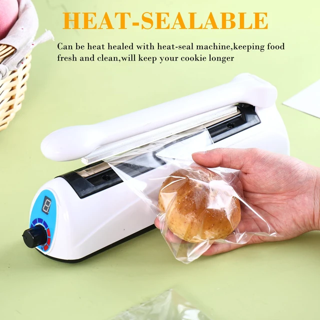 Alt view image 3 of 7 - 100 Pcs 5x7 Transparent Heat Seal Bags for Cookies,Clear Cookie Bags with Seal,Small Treat Bag for Baked Goods, Brownie Packaging