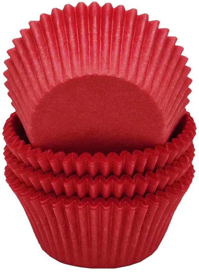 Main image of Premium Red Greaseproof Cupcake Liners Muffin Paper Baking Cups Standard Size, 100-Count
