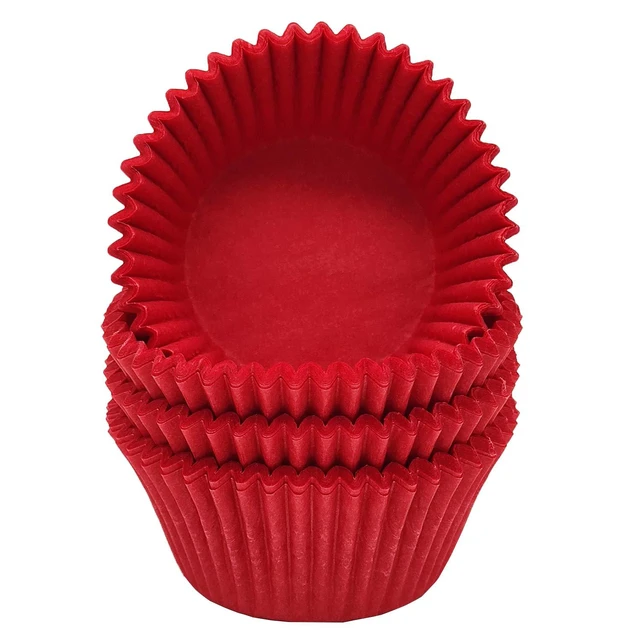 Alt view image 3 of 7 - Premium Red Greaseproof Cupcake Liners Muffin Paper Baking Cups Standard Size, 100-Count