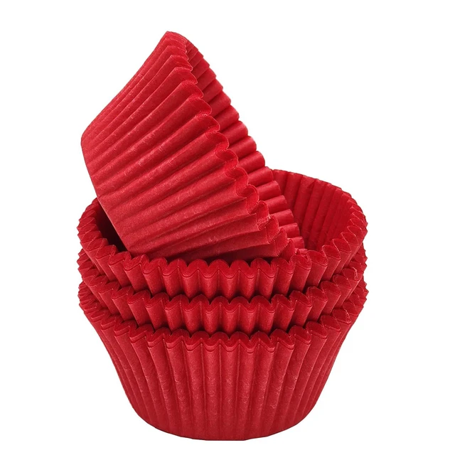 Alt view image 2 of 7 - Premium Red Greaseproof Cupcake Liners Muffin Paper Baking Cups Standard Size, 100-Count