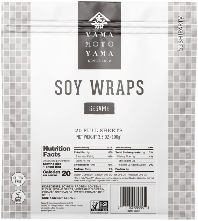 Main image of Sushi Party Soy Wrapper, Sesame, 20 Count, 3.5 Ounce Bag