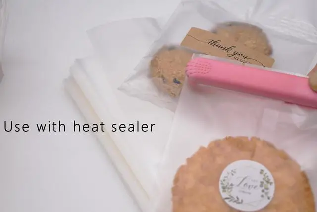Alt view image 3 of 6 - 5" x 7" Matte Cookie Bags, 100 Pcs Frosted Heat Seal Treat Packaging