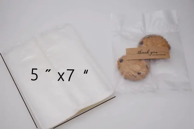 Alt view image 5 of 6 - 5" x 7" Matte Cookie Bags, 100 Pcs Frosted Heat Seal Treat Packaging