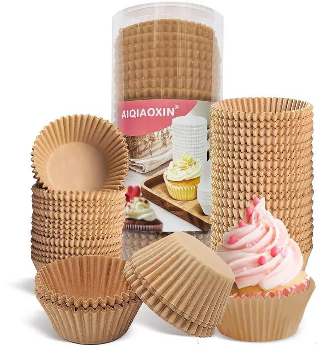 Main image of 500pcs Standard Natural cupcake liners for baking,food grade cupcake wrappers,non-stick, greaseproof parchment muffin liners,by Bake Choice (500PCS Brown)