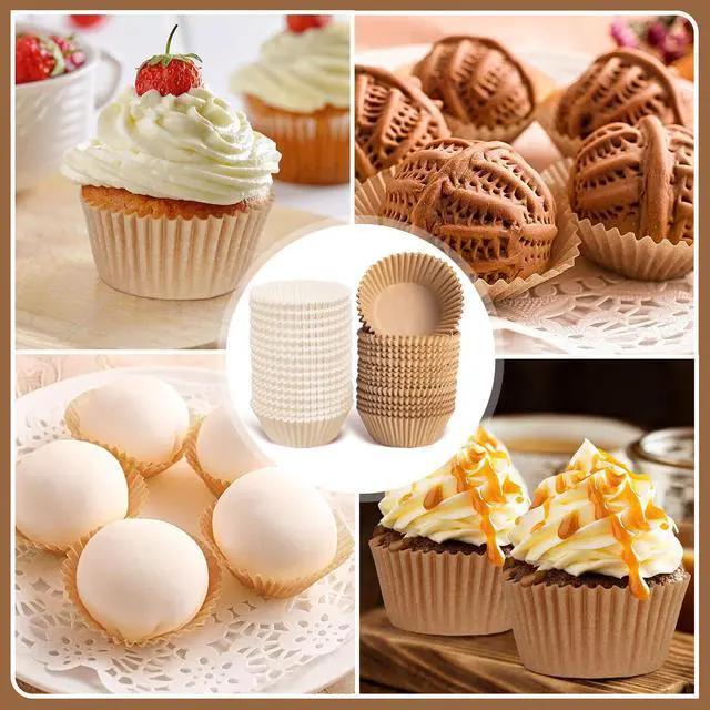 Alt view image 4 of 7 - 500pcs Standard Natural cupcake liners for baking,food grade cupcake wrappers,non-stick, greaseproof parchment muffin liners,by Bake Choice (500PCS Brown)