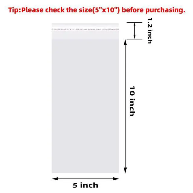 Alt view image 2 of 7 - 5x10In Cookie Bags Clear Self Sealing Cellophane Treat Bags 200Pcs | for Candy Party Favors