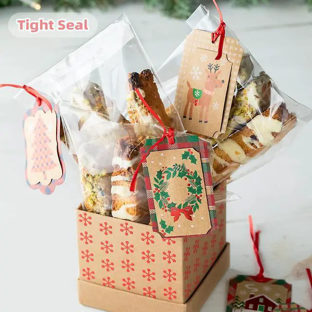 Alt view image 3 of 7 - 5x10In Cookie Bags Clear Self Sealing Cellophane Treat Bags 200Pcs | for Candy Party Favors